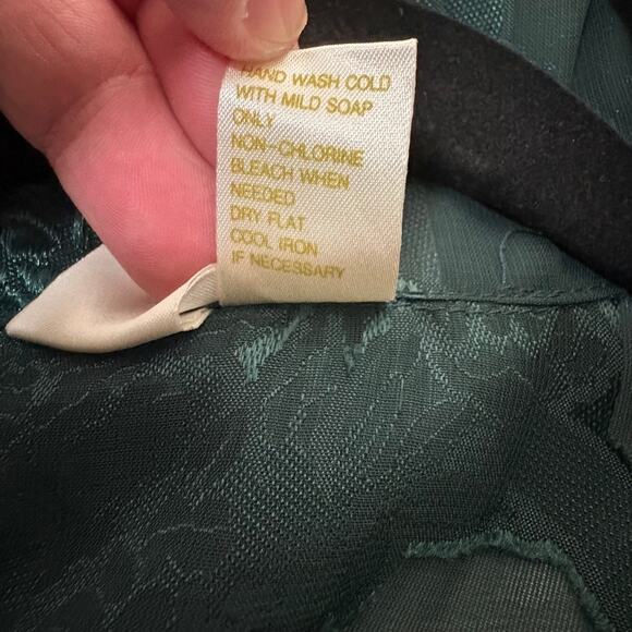 Victoria's Secret green satin sleep shirt XL gold crown label vintage 80s - Picture 5 of 5